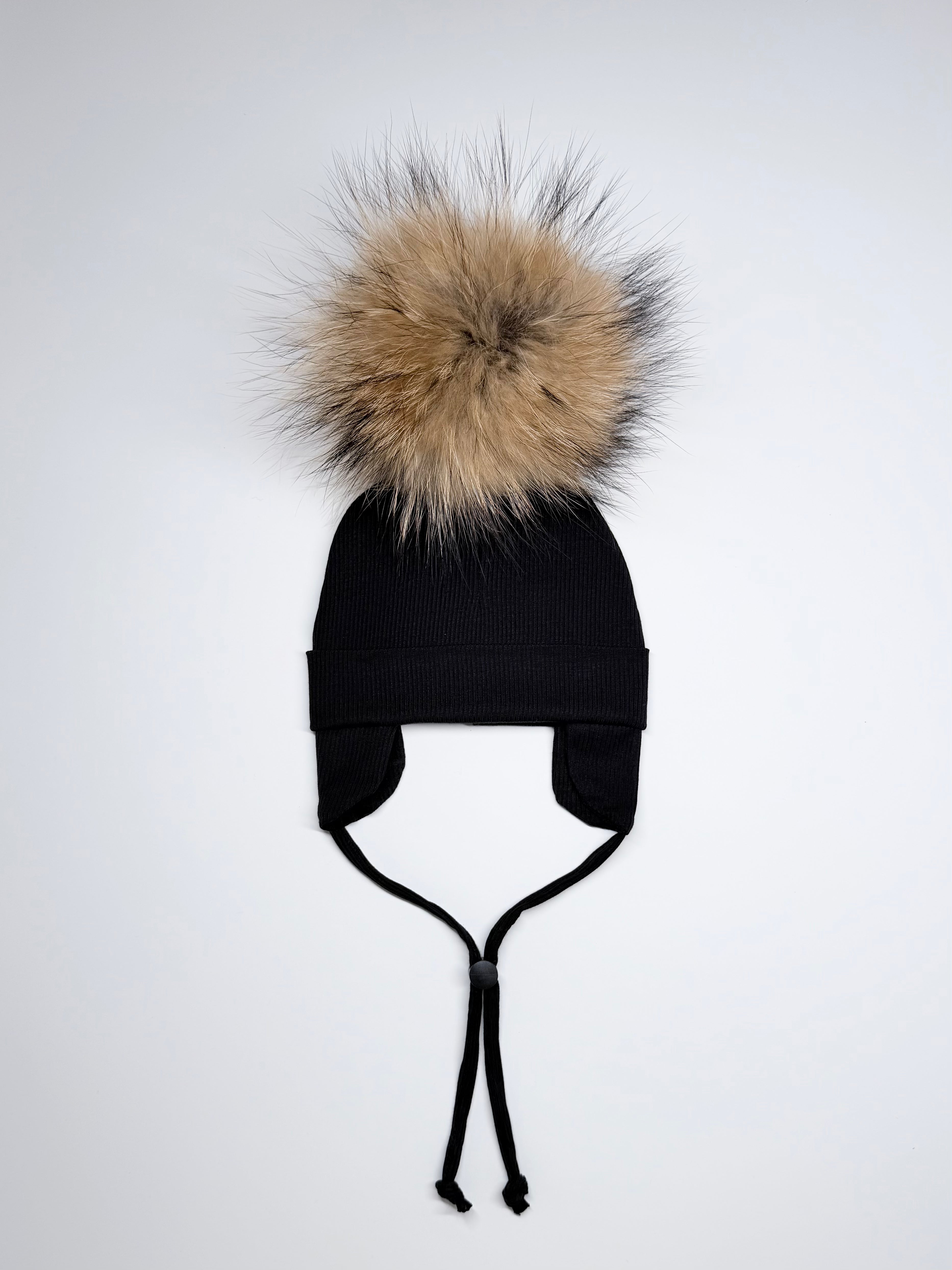 Tuque Mi-Saison Pompon Interchangeable Bébé 6-24M ''Noir''