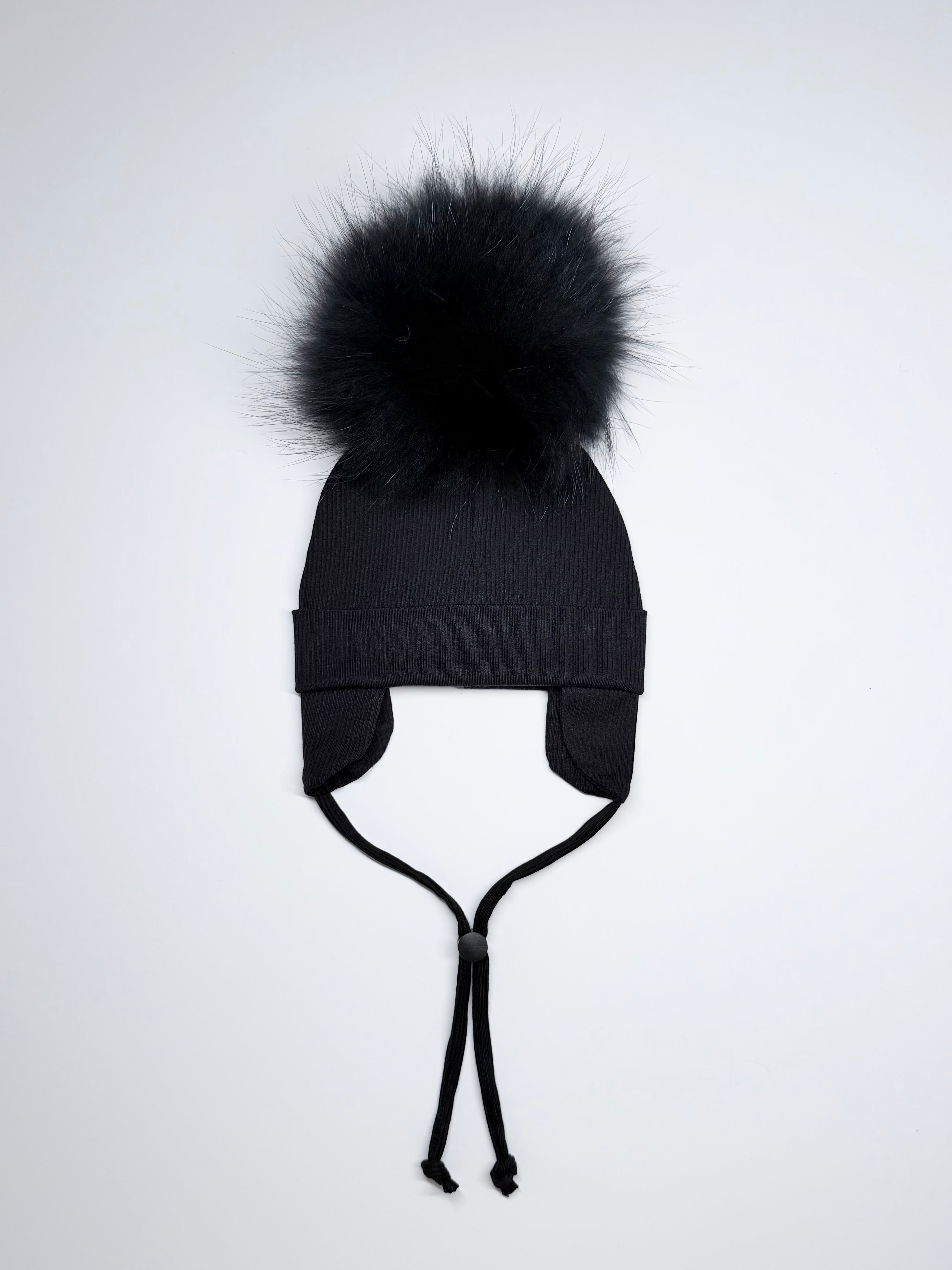 Tuque Mi-Saison Pompon Interchangeable Bébé 6-24M ''Noir''