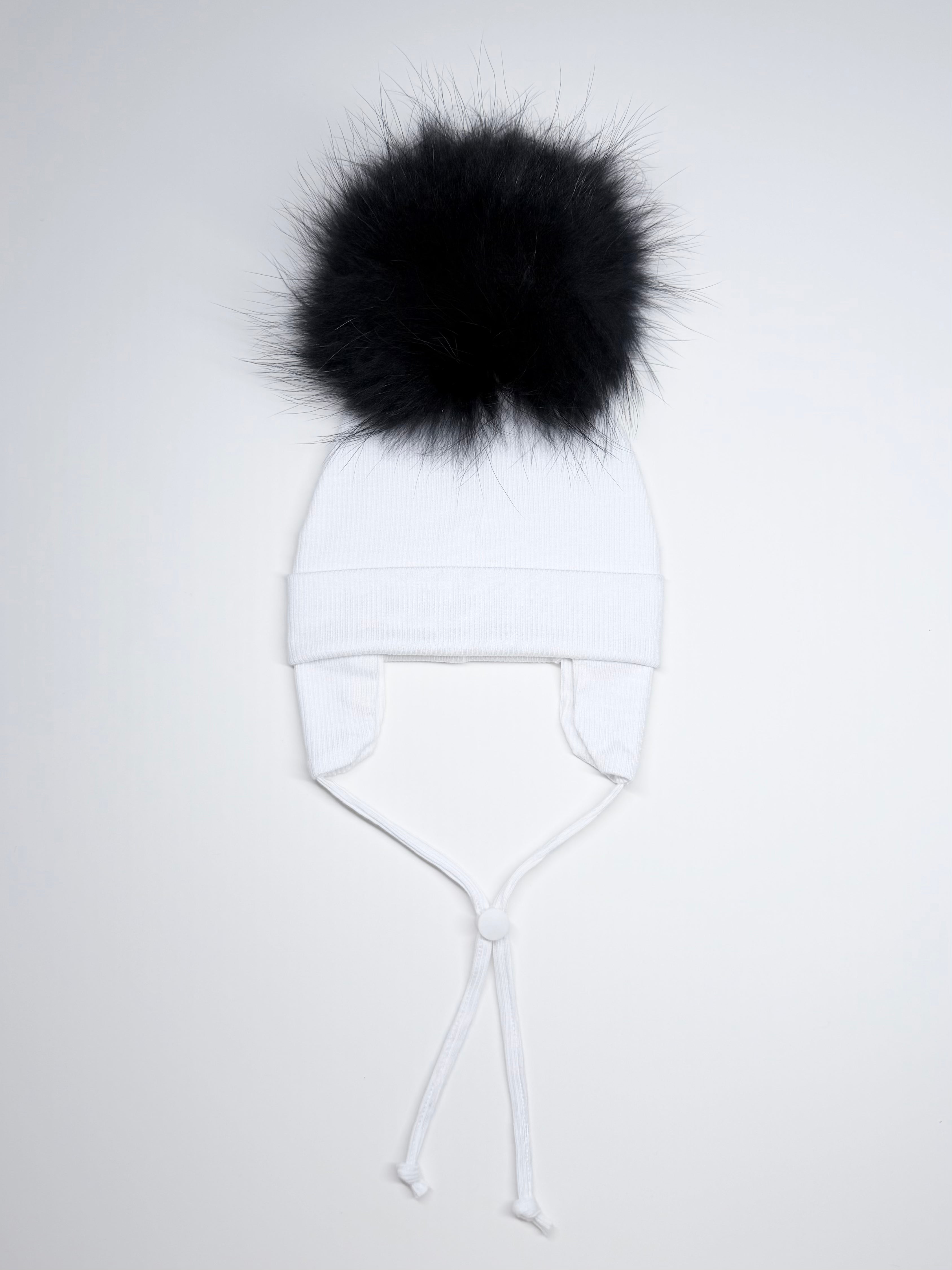 Tuque Mi-Saison Pompon Interchangeable Bébé 6-24M ''Blanc''