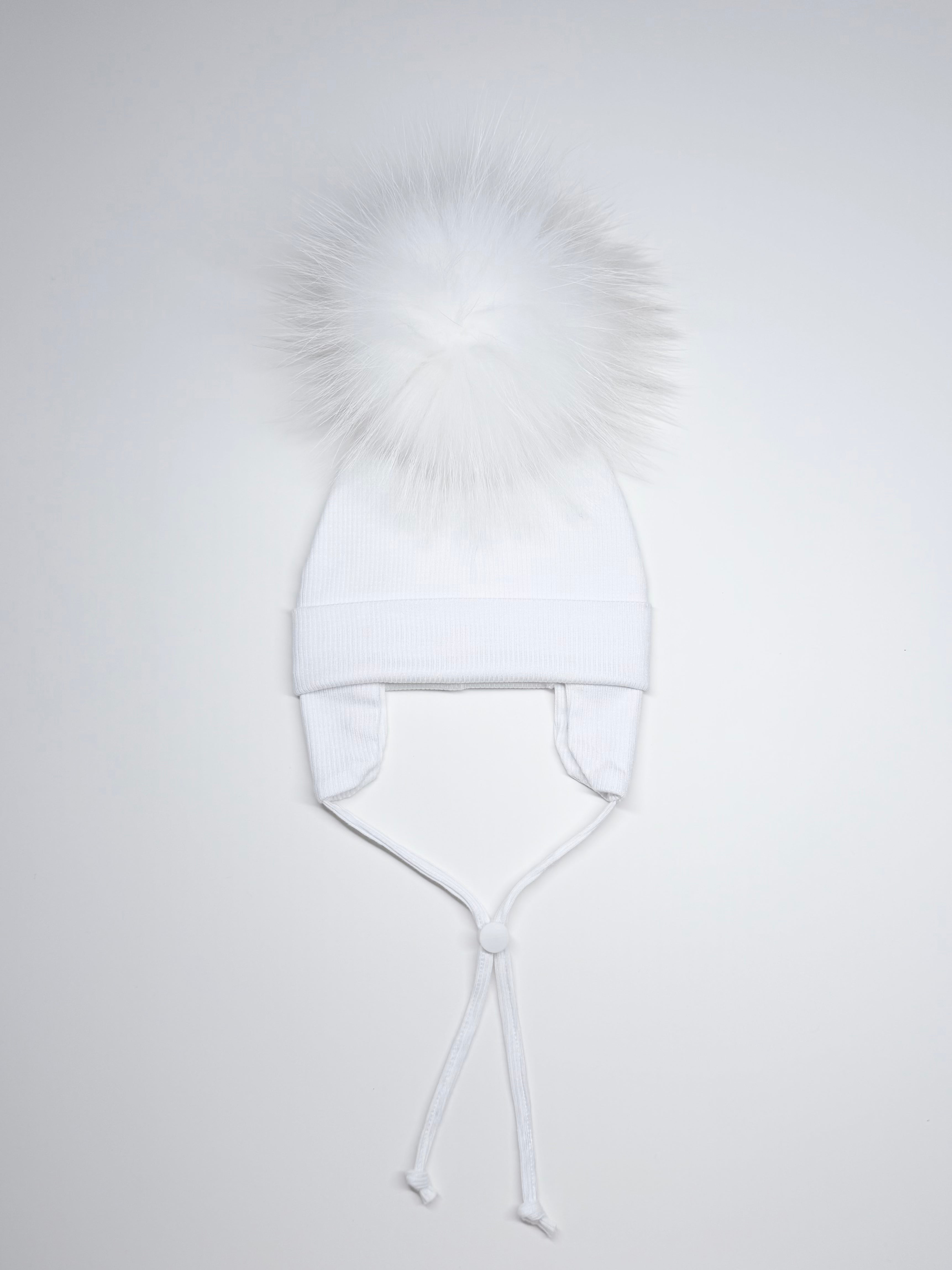 Tuque Mi-Saison Pompon Interchangeable Bébé 6-24M ''Blanc''