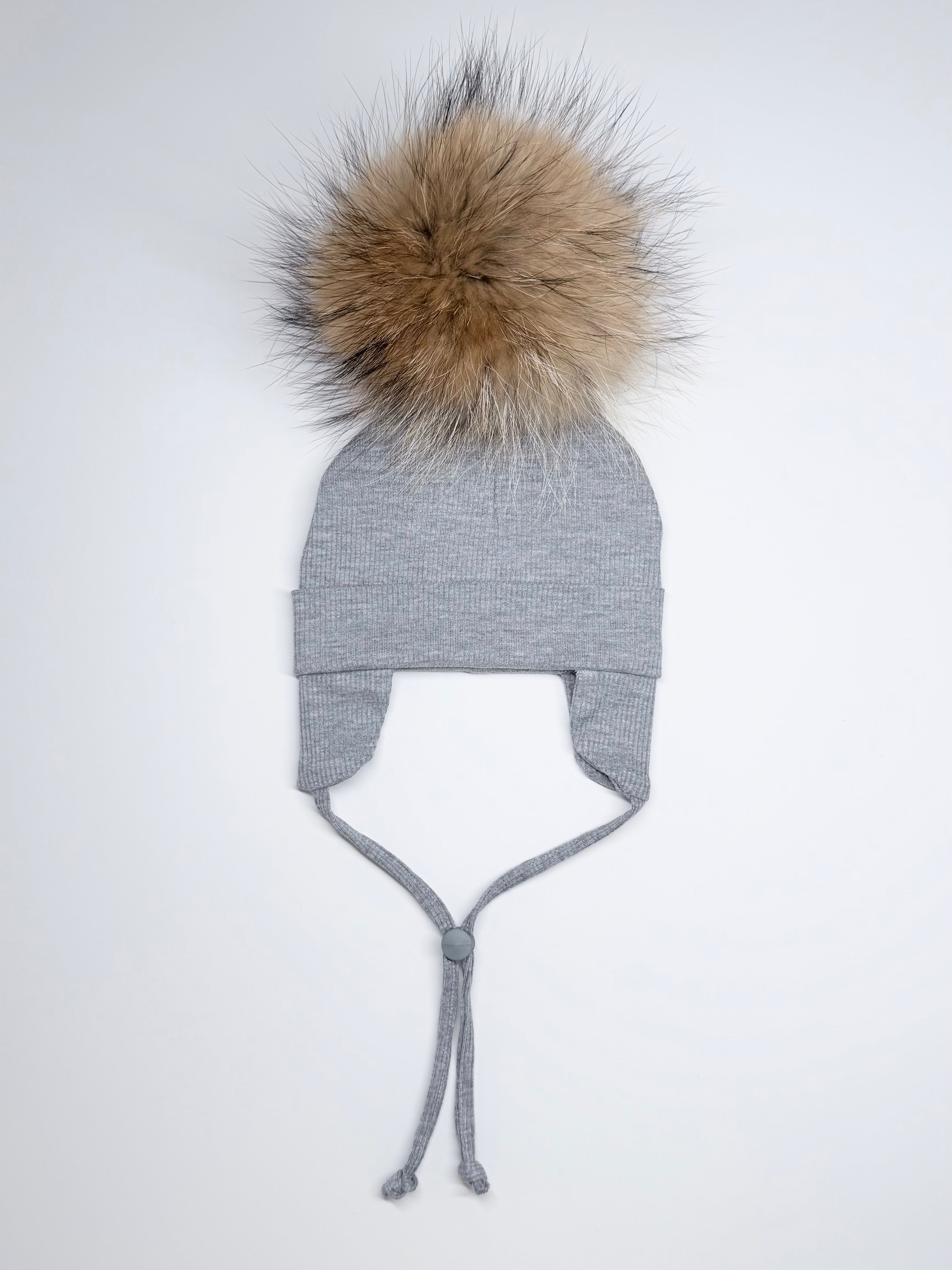 Tuque Mi-Saison Pompon Interchangeable Bébé 6-24M ''Gris''