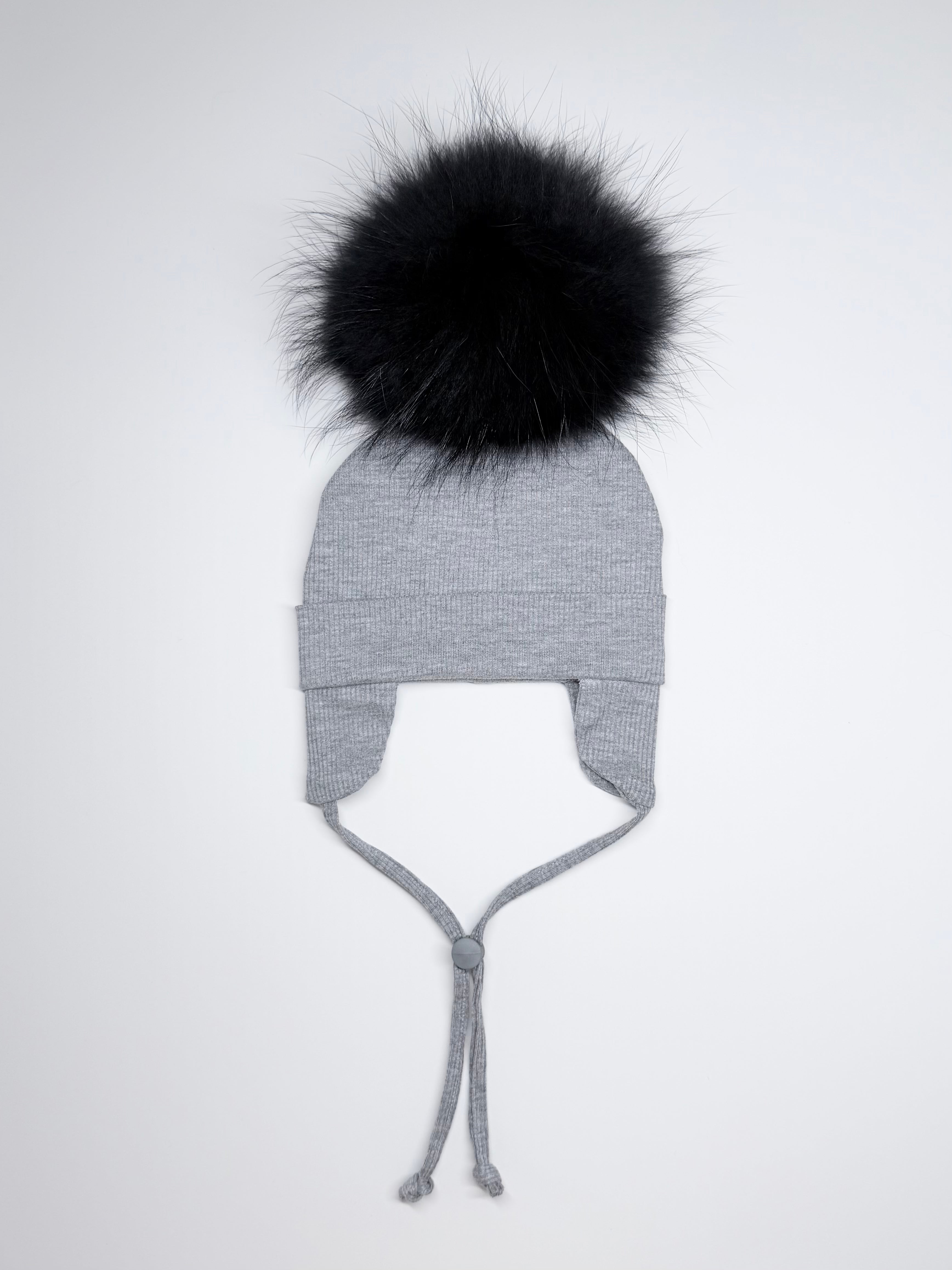 Tuque Mi-Saison Pompon Interchangeable Bébé 6-24M ''Gris''