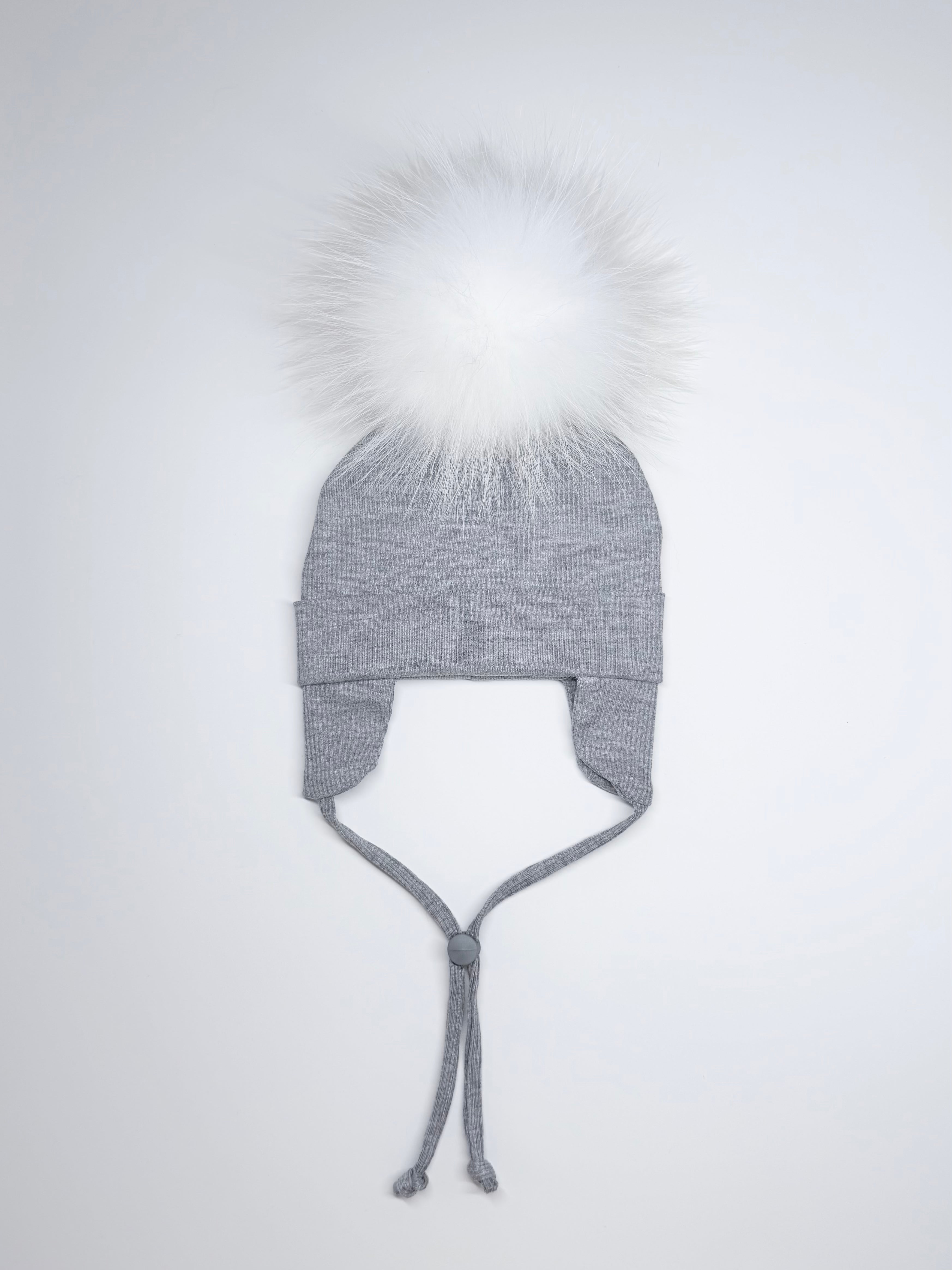 Tuque Mi-Saison Pompon Interchangeable Bébé 6-24M ''Gris''