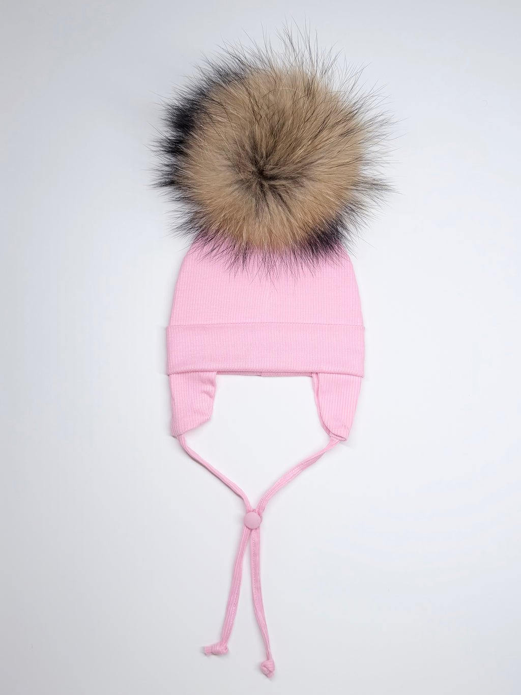 Tuque Mi-Saison Pompon Interchangeable Nouveau-Né ''Rose''