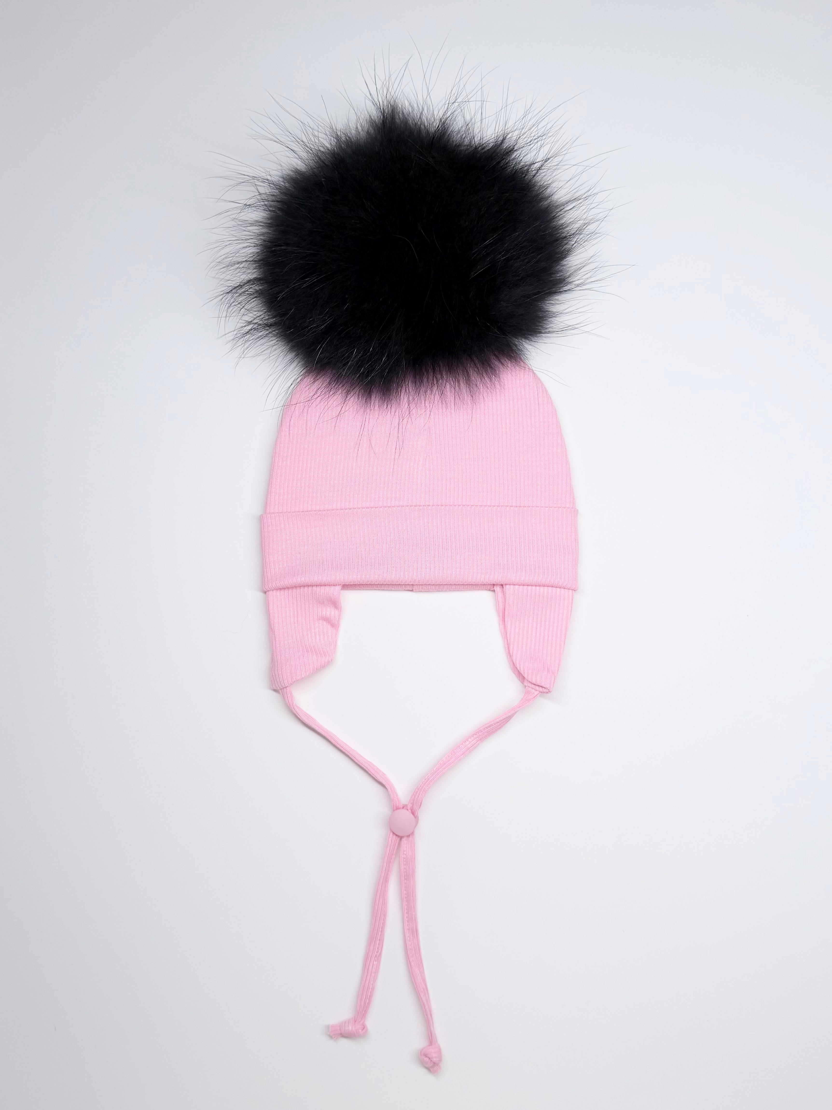 Tuque Mi-Saison Pompon Interchangeable Bébé 6-24M ''Rose''