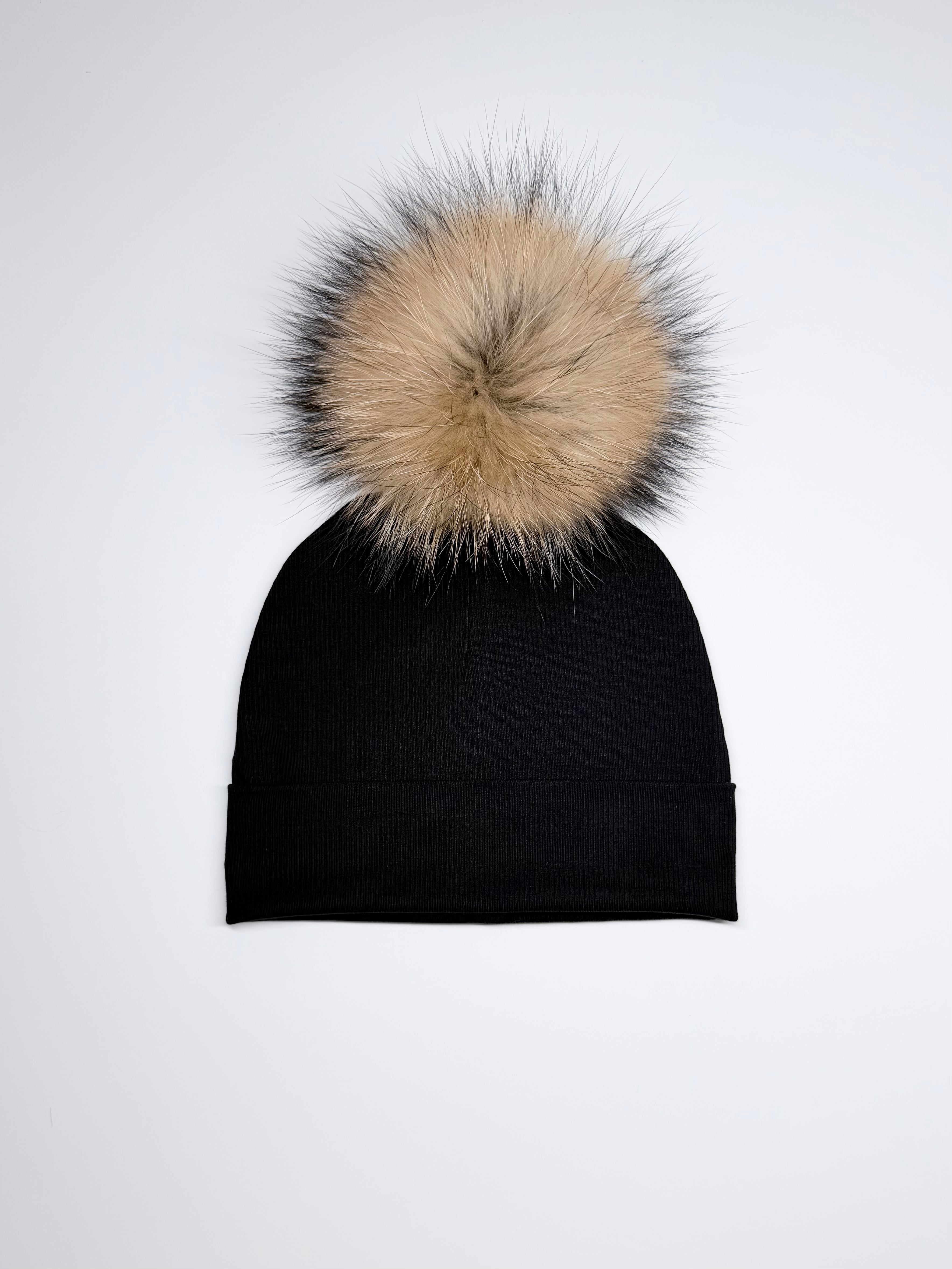 Tuque Mi-Saison Pompon Interchangeable Adulte O/S ''Noir''