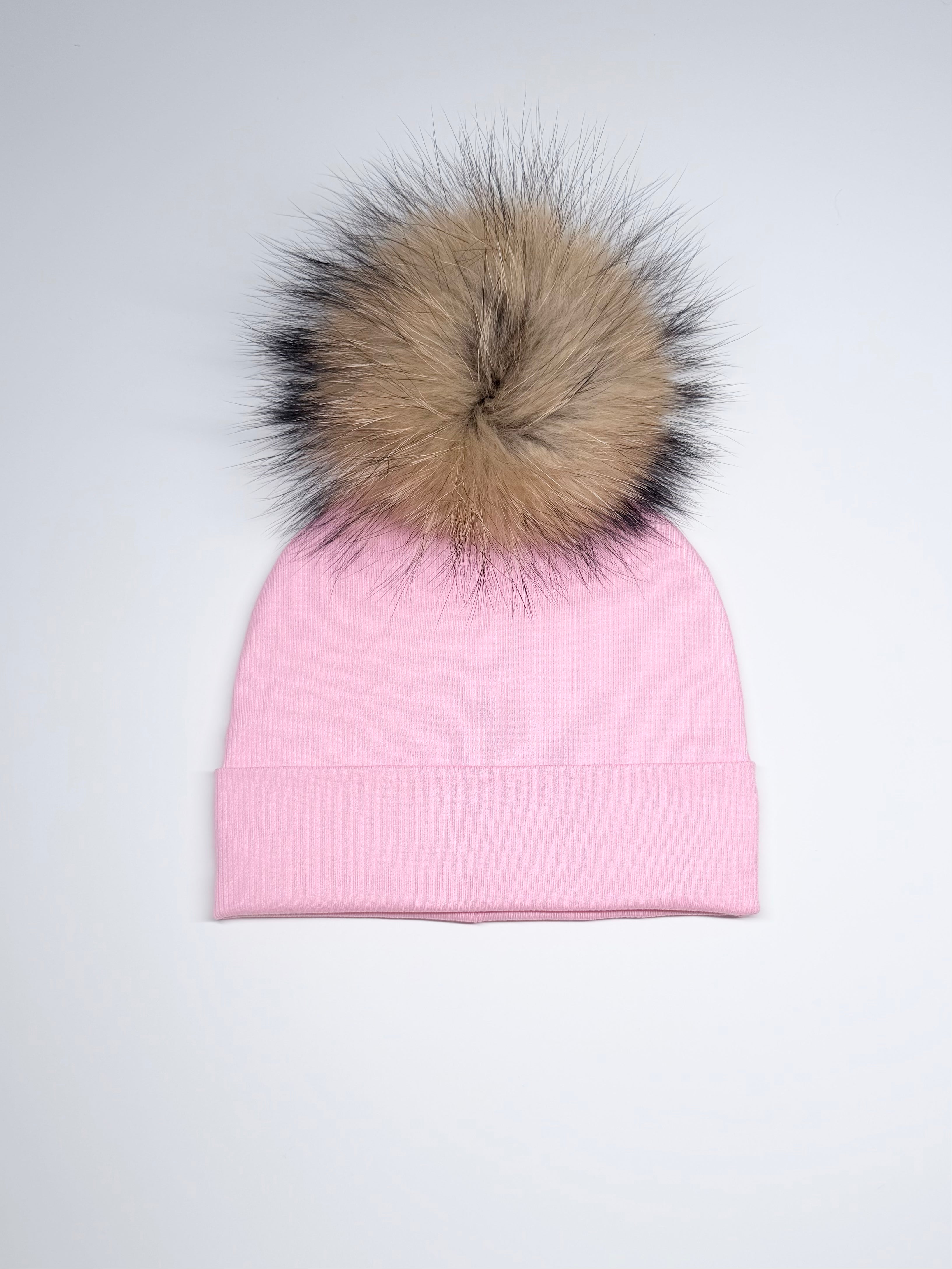Tuque Mi-Saison Pompon Interchangeable Adulte O/S ''Rose''
