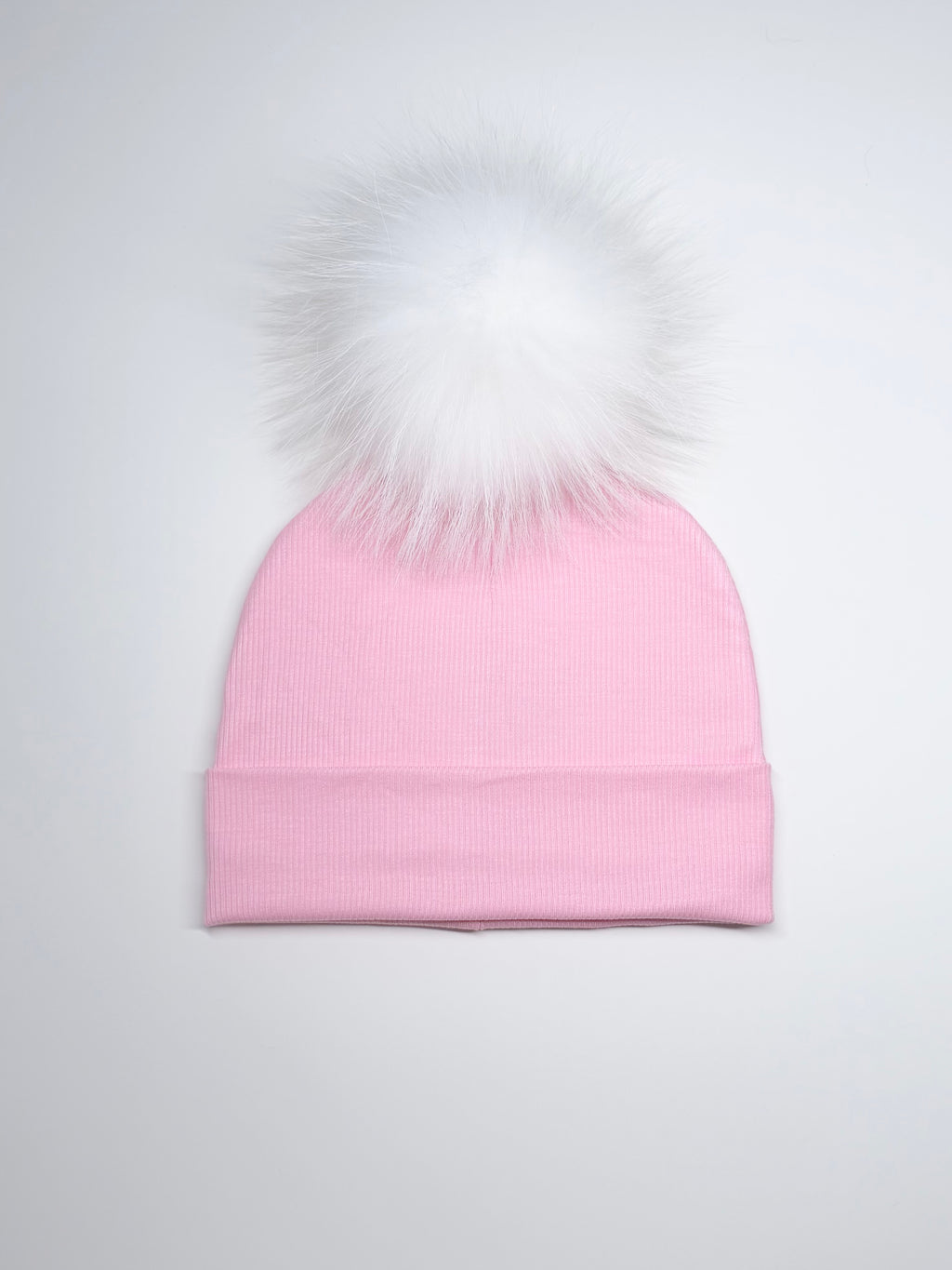Tuque Doublée Coton Bio Pompon Interchangeable O/S ''Rose''