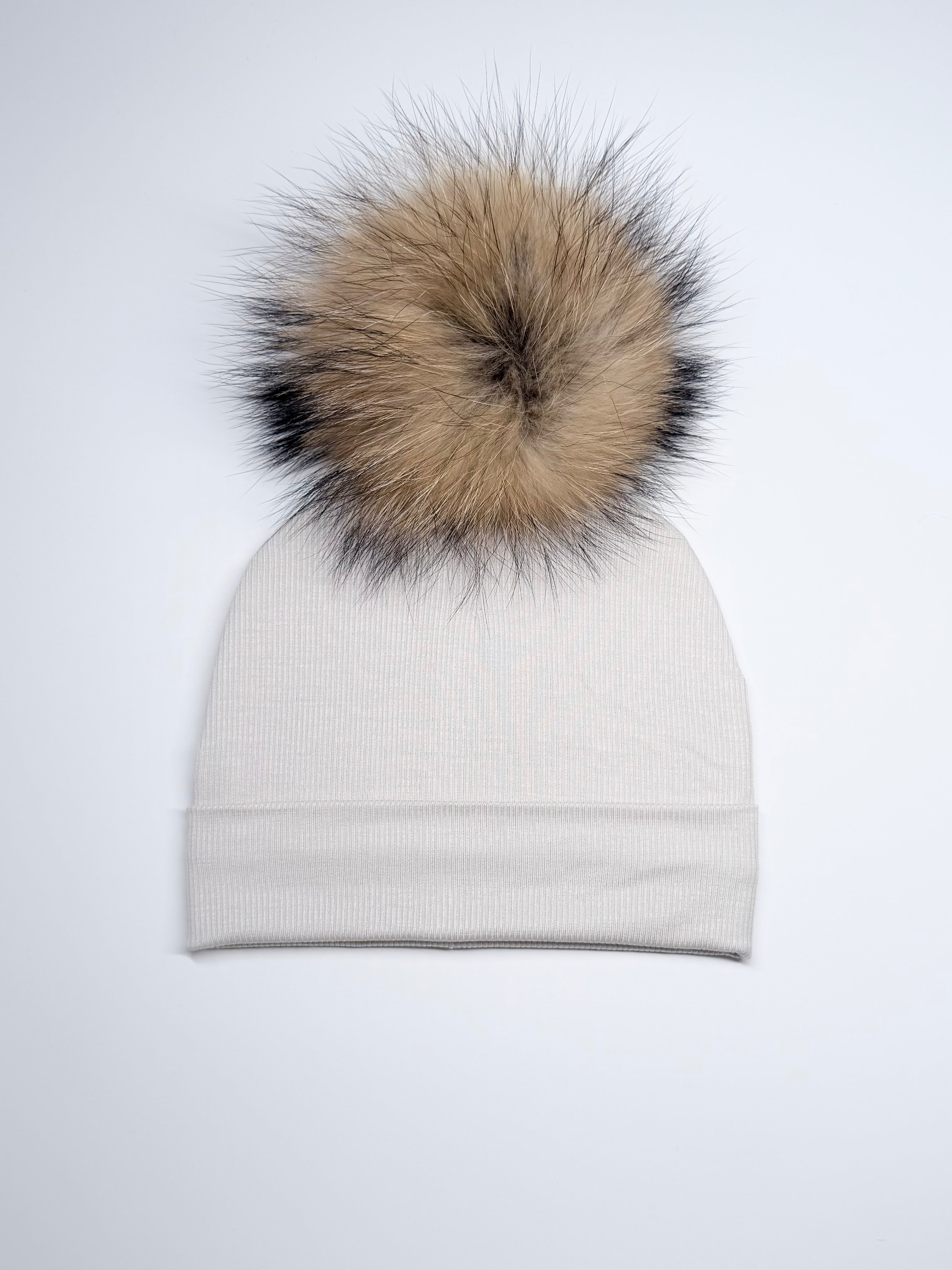 Tuque Mi-Saison Pompon Interchangeable Adulte O/S ''Beige''