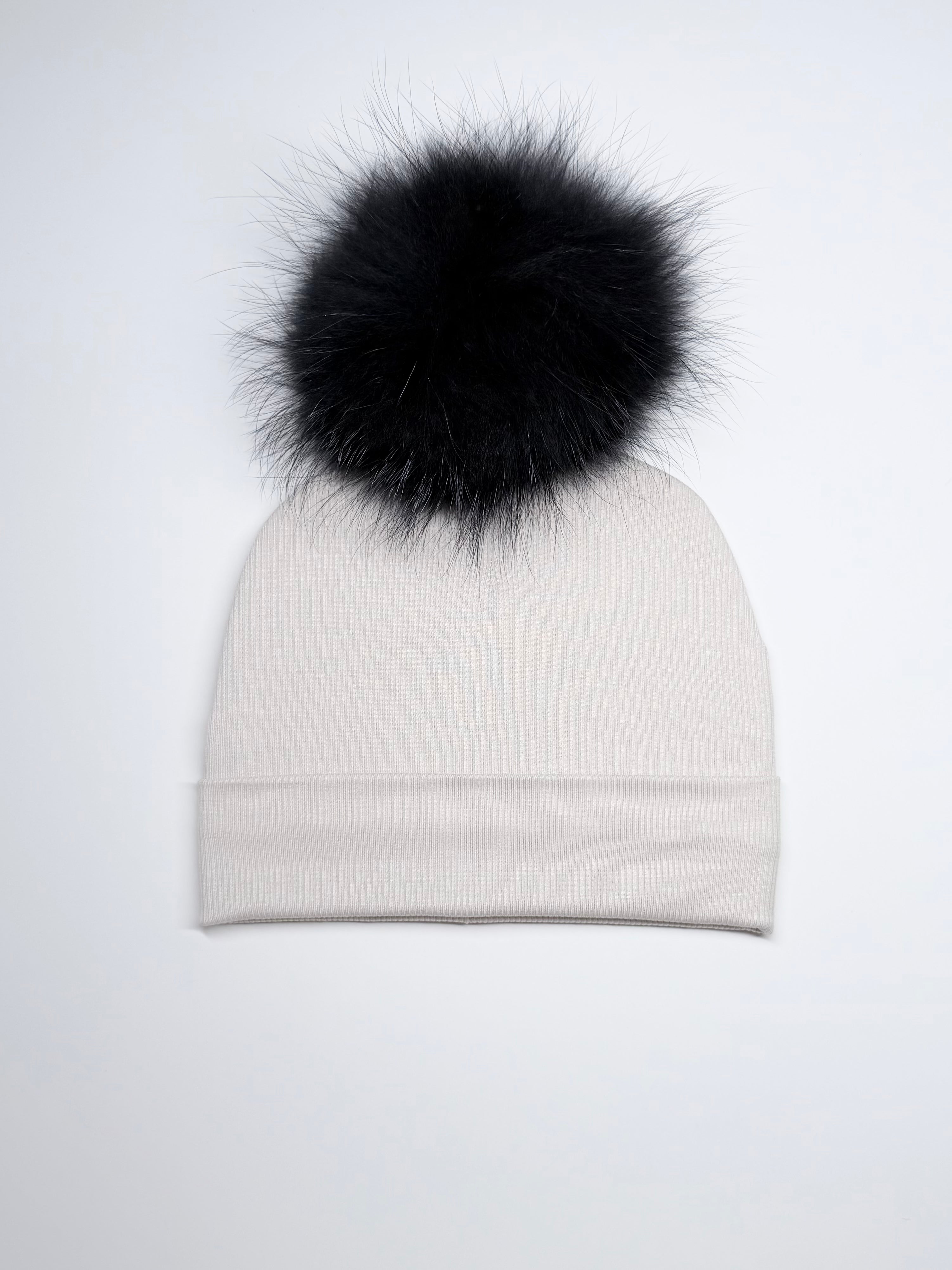 Tuque Mi-Saison Pompon Interchangeable Adulte O/S ''Beige''