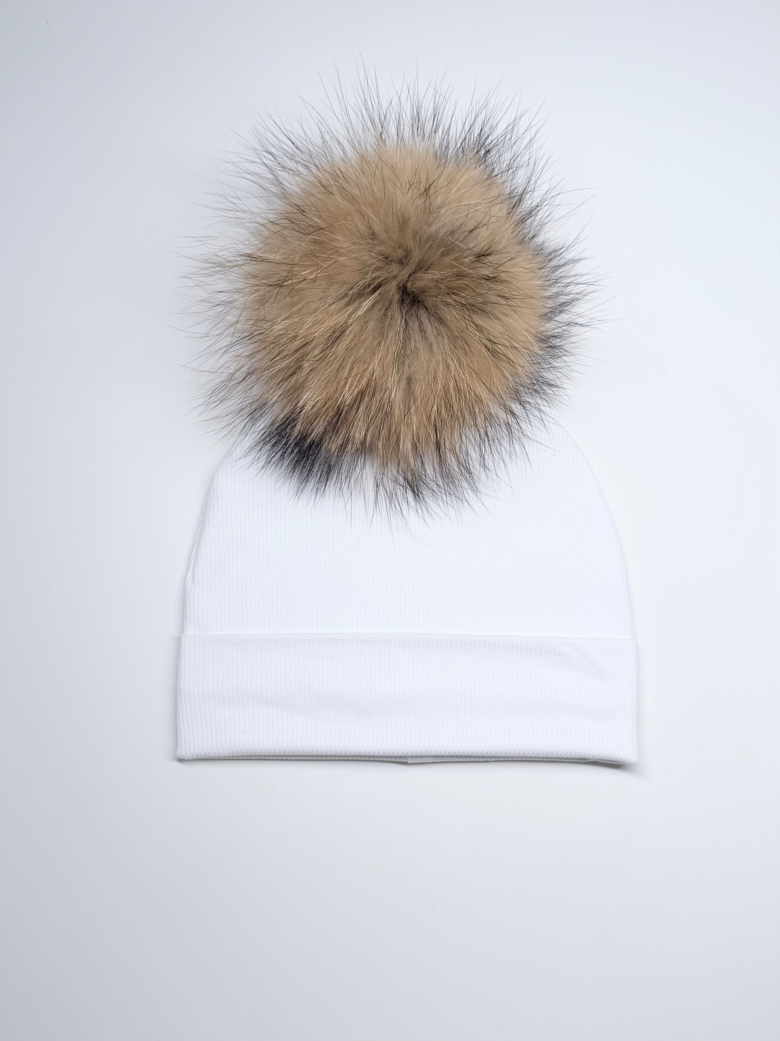 Tuque Mi-Saison Pompon Interchangeable Adulte O/S ''Blanc''