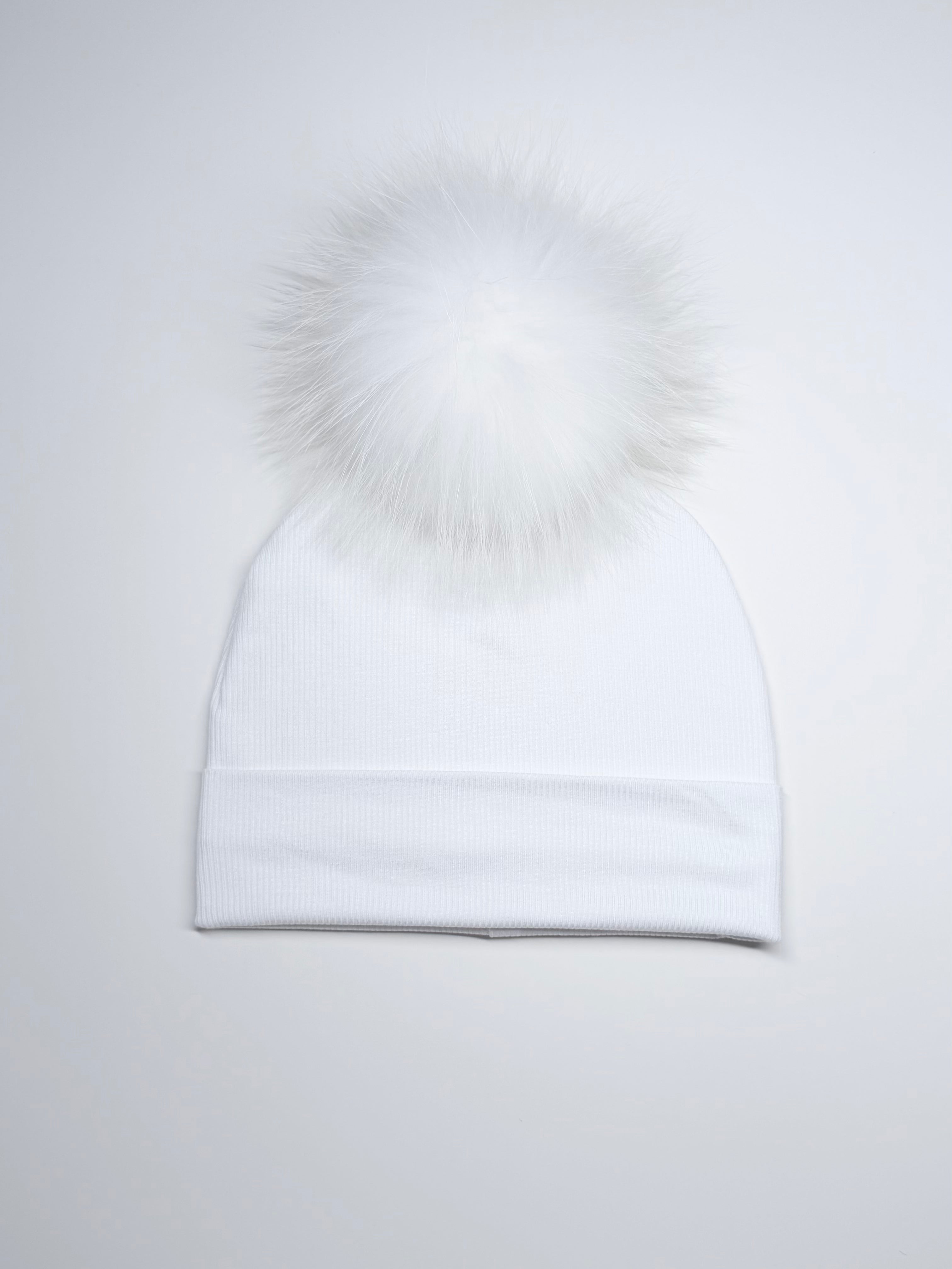 Tuque Mi-Saison Pompon Interchangeable Adulte O/S ''Blanc''