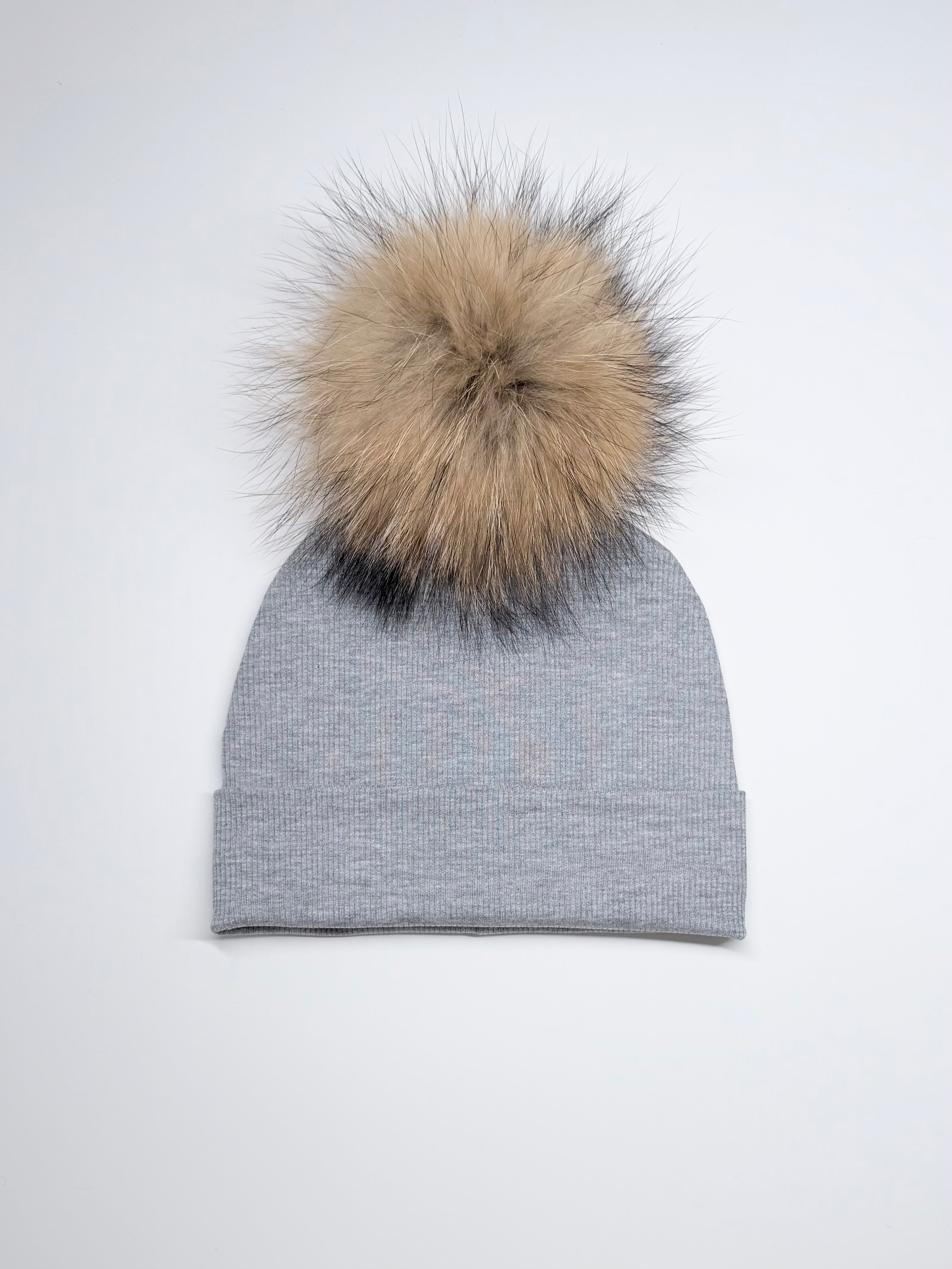 Tuque Mi-Saison Pompon Interchangeable Adulte O/S ''Gris''