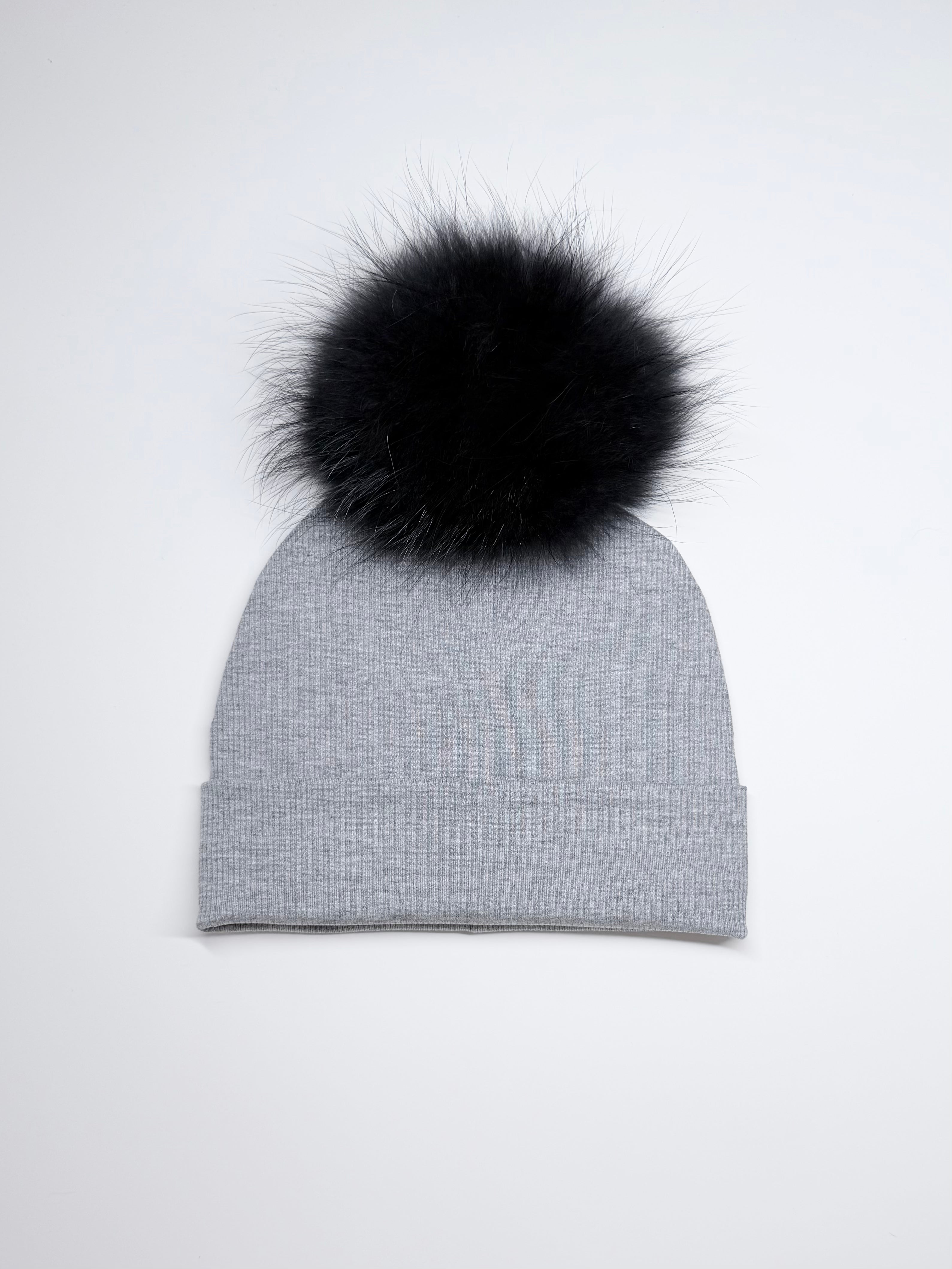 Tuque Mi-Saison Pompon Interchangeable Adulte O/S ''Gris''