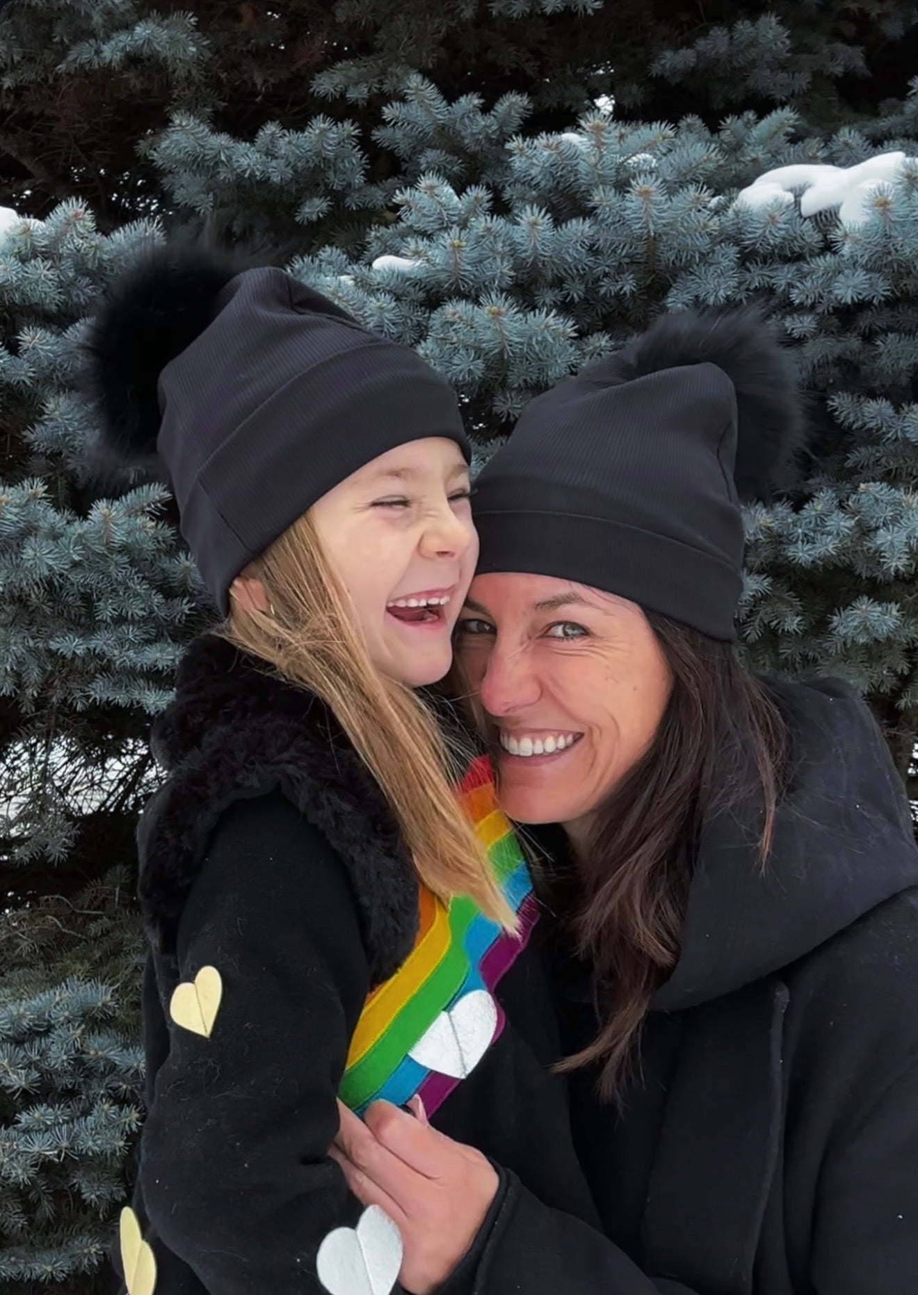 Tuque Doublée Coton Bio Pompon Interchangeable O/S ''Noir''